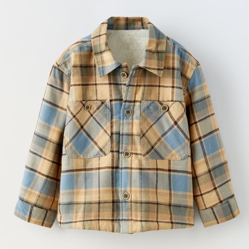 ZARA Plaid Over Shirt Jacket 12-18 Months